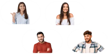 ארבעה סטודנטים מחייכים של מכללת רמון