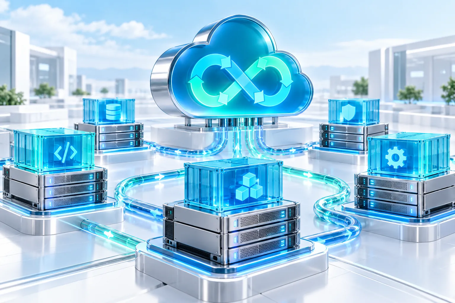 איור של תשתיות ענן ואוטומציה, קורס DevOps